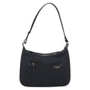 GUCCI GG Canvas Shoulder Bag Black Gold 001 4198 Auth 213611V-2
