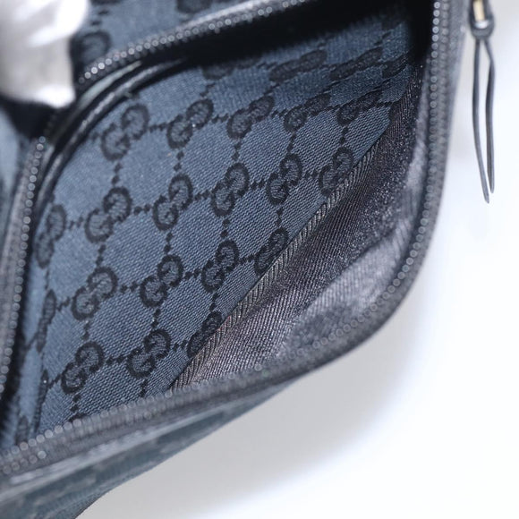 GUCCI GG Canvas Shoulder Bag Black Gold 001 4198 Auth 213611V