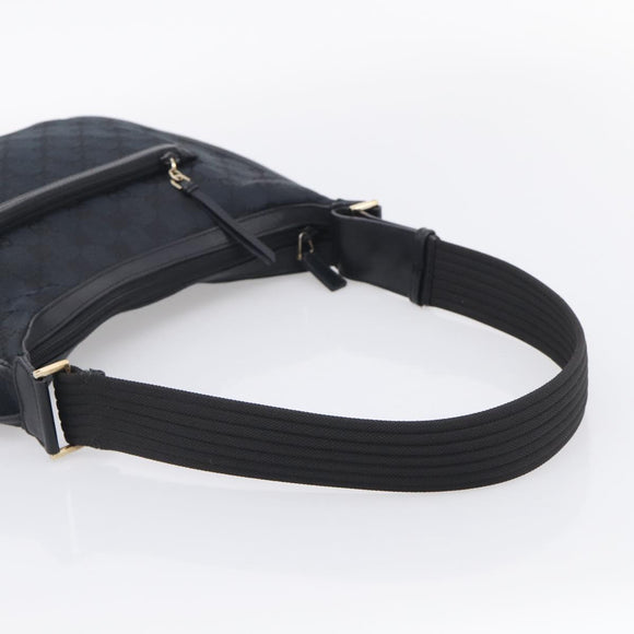 GUCCI GG Canvas Shoulder Bag Black Gold 001 4198 Auth 213611V