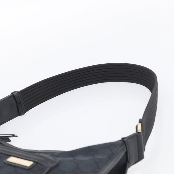 GUCCI GG Canvas Shoulder Bag Black Gold 001 4198 Auth 213611V