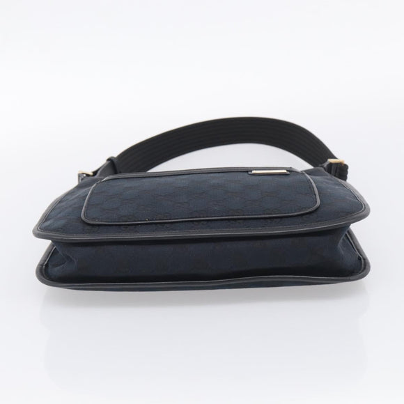 GUCCI GG Canvas Shoulder Bag Black Gold 001 4198 Auth 213611V