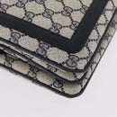 GUCCI GG Supreme Sherry Line Shoulder Bag PVC Navy Gold 02 14 013 Auth 213612-10