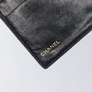 CHANEL Long Wallet Caviar Skin Black Gold CC Auth 213613V-19