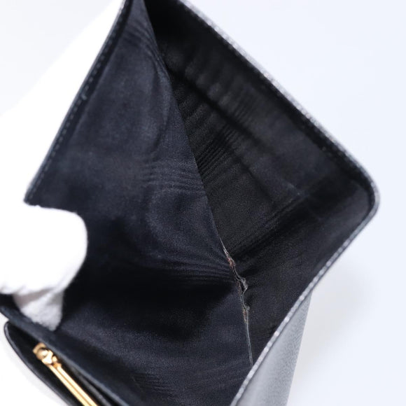 CHANEL Long Wallet Caviar Skin Black Gold CC Auth 213613V