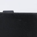 CHANEL Long Wallet Caviar Skin Black Gold CC Auth 213613V-5