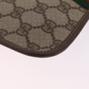 GUCCI GG Supreme Web Sherry Line Pouch PVC Beige Gold 014 58 5205 Auth 213618A-10