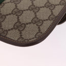 GUCCI GG Supreme Web Sherry Line Pouch PVC Beige Gold 014 58 5205 Auth 213618A-11