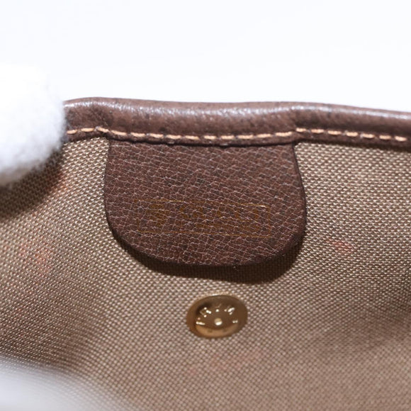 GUCCI GG Supreme Web Sherry Line Pouch PVC Beige Gold 014 58 5205 Auth 213618A