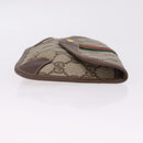 GUCCI GG Supreme Web Sherry Line Pouch PVC Beige Gold 014 58 5205 Auth 213618A-4