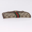 GUCCI GG Supreme Web Sherry Line Pouch PVC Beige Gold 014 58 5205 Auth 213618A-6
