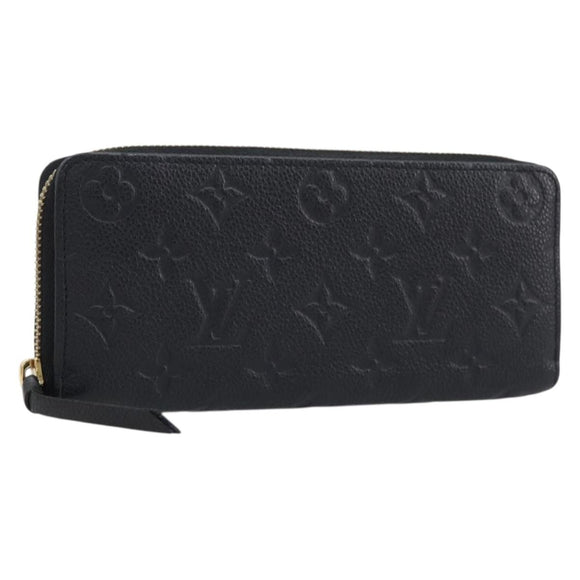 LOUIS VUITTON Empreinte Portefeuille Clemence Wallet Black M60171 Auth 213624V