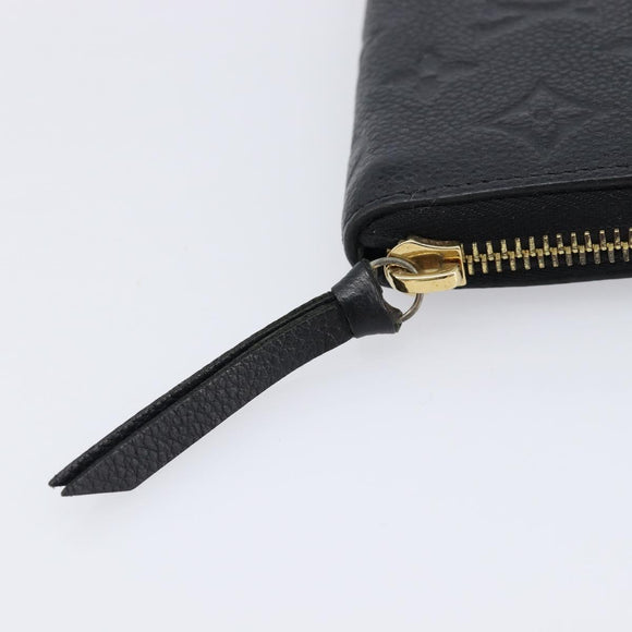 LOUIS VUITTON Empreinte Portefeuille Clemence Wallet Black M60171 Auth 213624V