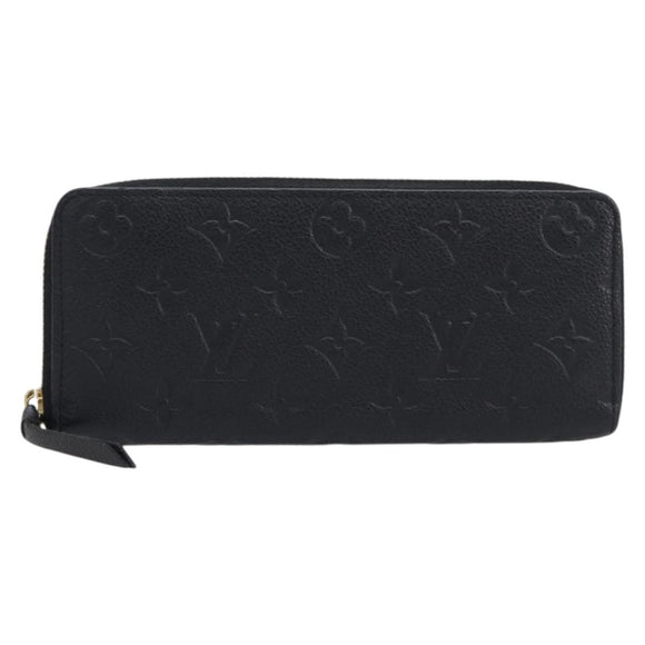 LOUIS VUITTON Empreinte Portefeuille Clemence Wallet Black M60171 Auth 213624V