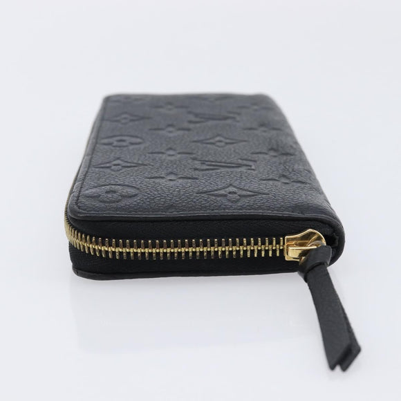 LOUIS VUITTON Empreinte Portefeuille Clemence Wallet Black M60171 Auth 213624V