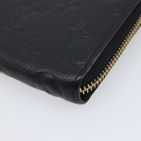 LOUIS VUITTON Empreinte Portefeuille Clemence Wallet Black M60171 Auth 213624V