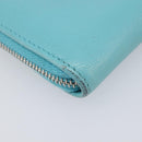 CHANEL Coin Purse Leather Light Blue Silver CC Auth 213625A-11