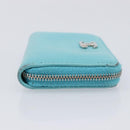 CHANEL Coin Purse Leather Light Blue Silver CC Auth 213625A-4