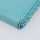 CHANEL Coin Purse Leather Light Blue Silver CC Auth 213625A-8