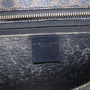 CELINE Macadam Canvas Circle Hand Bag PVC Leather Black Gold Auth 213626-16