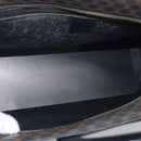 CELINE Macadam Canvas Circle Hand Bag PVC Leather Black Gold Auth 213626-17