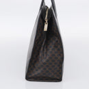 CELINE Macadam Canvas Circle Hand Bag PVC Leather Black Gold Auth 213626-4
