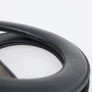 CELINE Macadam Canvas Circle Hand Bag PVC Leather Black Gold Auth 213626-9