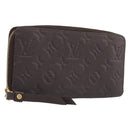 LOUIS VUITTON Monogram Empreinte Zippy Long Wallet Dark Brown M60548 Auth 213628-1