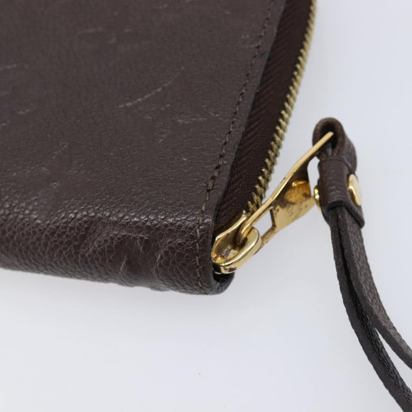 LOUIS VUITTON Monogram Empreinte Zippy Long Wallet Dark Brown M60548 Auth 213628