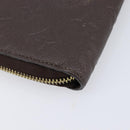 LOUIS VUITTON Monogram Empreinte Zippy Long Wallet Dark Brown M60548 Auth 213628-11