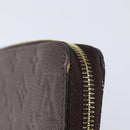 LOUIS VUITTON Monogram Empreinte Zippy Long Wallet Dark Brown M60548 Auth 213628-12