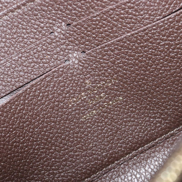 LOUIS VUITTON Monogram Empreinte Zippy Long Wallet Dark Brown M60548 Auth 213628