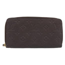 LOUIS VUITTON Monogram Empreinte Zippy Long Wallet Dark Brown M60548 Auth 213628-2