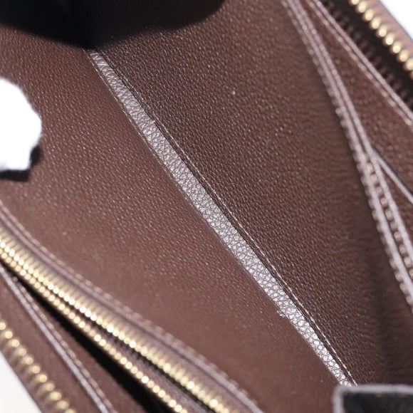 LOUIS VUITTON Monogram Empreinte Zippy Long Wallet Dark Brown M60548 Auth 213628