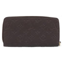 LOUIS VUITTON Monogram Empreinte Zippy Long Wallet Dark Brown M60548 Auth 213628-3