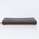 LOUIS VUITTON Monogram Empreinte Zippy Long Wallet Dark Brown M60548 Auth 213628-7