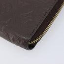 LOUIS VUITTON Monogram Empreinte Zippy Long Wallet Dark Brown M60548 Auth 213628-8