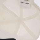 Miu Miu Drill Baseball Cap Canvas White Auth 213629V-13