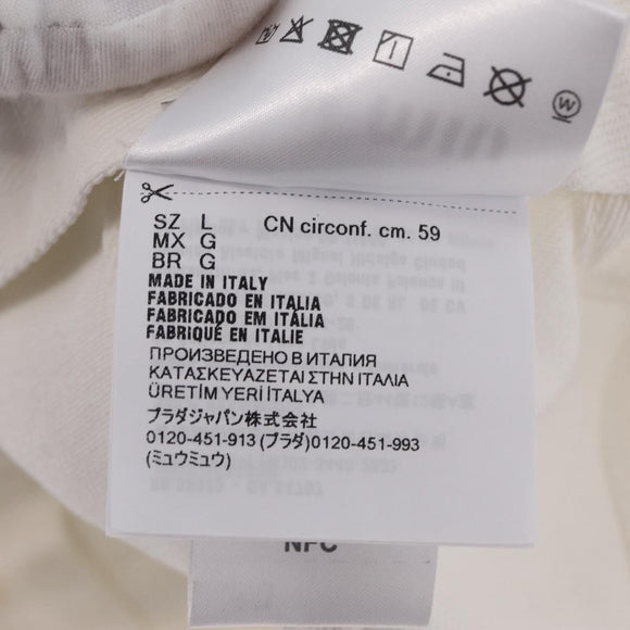 Miu Miu Drill Baseball Cap Canvas White Auth 213629V