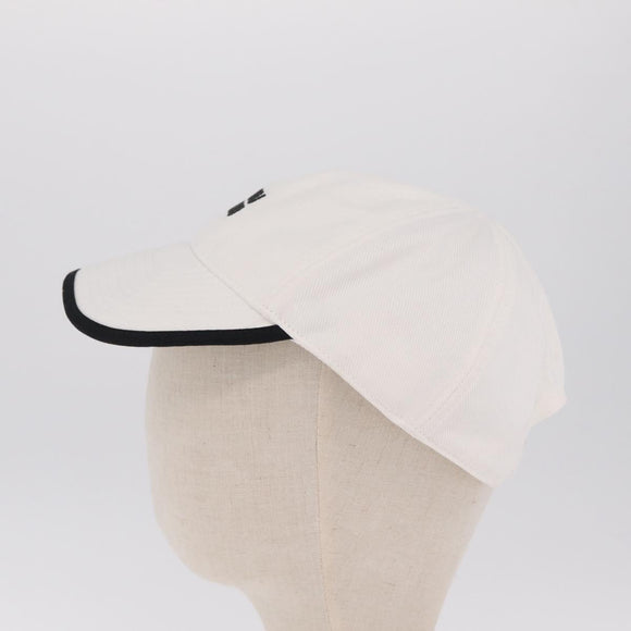 Miu Miu Drill Baseball Cap Canvas White Auth 213629V