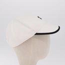 Miu Miu Drill Baseball Cap Canvas White Auth 213629V-5