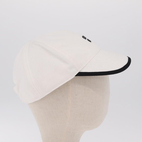 Miu Miu Drill Baseball Cap Canvas White Auth 213629V