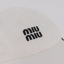 Miu Miu Drill Baseball Cap Canvas White Auth 213629V-6