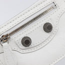 Balenciaga Le Cagole Coin Purse Leather White Auth 213631V-14