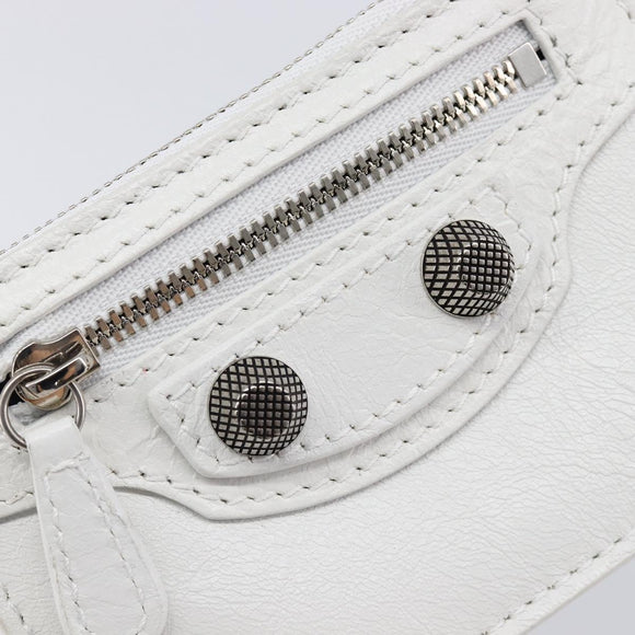 Balenciaga Le Cagole Coin Purse Leather White Auth 213631V