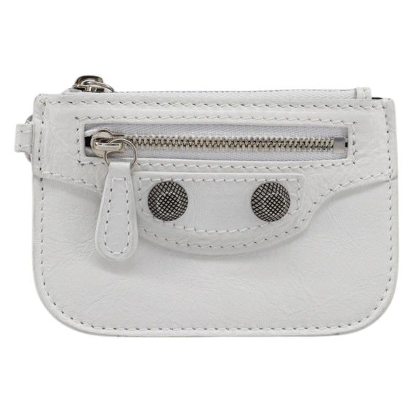 Balenciaga Le Cagole Coin Purse Leather White Auth 213631V