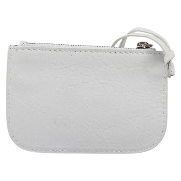 Balenciaga Le Cagole Coin Purse Leather White Auth 213631V