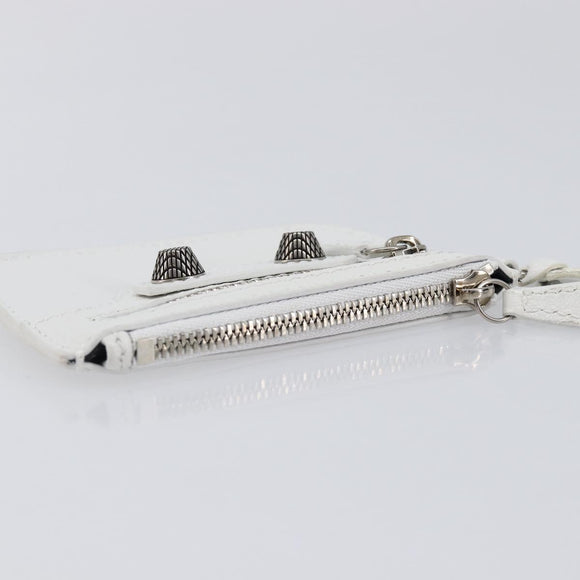 Balenciaga Le Cagole Coin Purse Leather White Auth 213631V