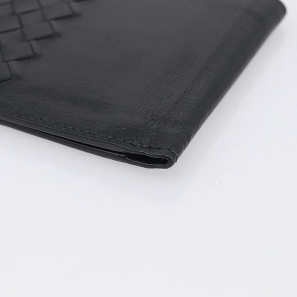 Bottega Veneta INTRECCIATO Wallet Leather Black Auth 213643A