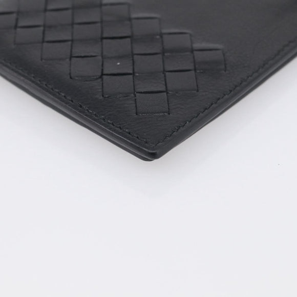 Bottega Veneta INTRECCIATO Wallet Leather Black Auth 213643A