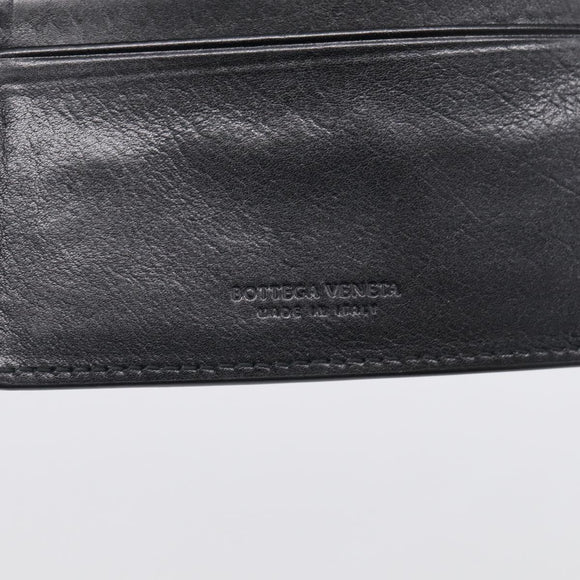 Bottega Veneta INTRECCIATO Wallet Leather Black Auth 213643A